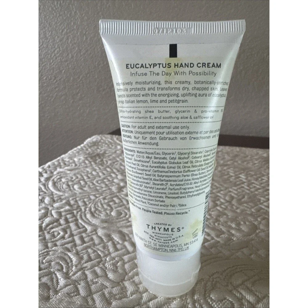 Thymes Eucalyptus Hand Cream 2.5 oz Sealed